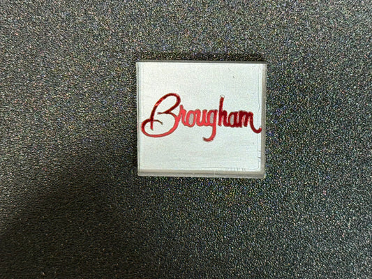 Oldsmobile Cutlass Supreme Brougham Trunk Lock Cover Insert Emblem Reproduction Mirror Red and Silver