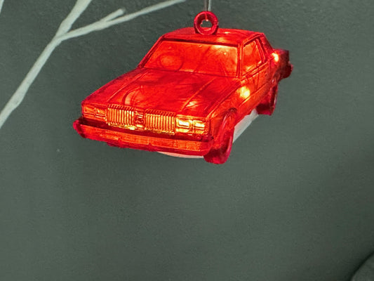 Oldsmobile Cutlass Christmas Ornament Transparent Red 4"